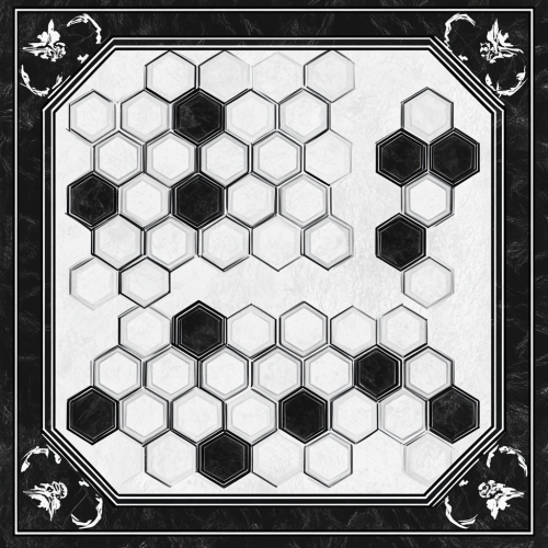 Hexagonal Board Game Design: Black Borders, White Background