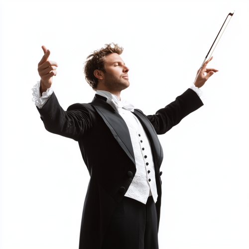 High quality realistic image of orchestra conductor.