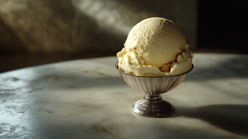 High-zoom realistic Italian gelato craftsmanship on table 16:9