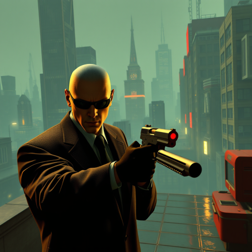 Hitman game like old computer art