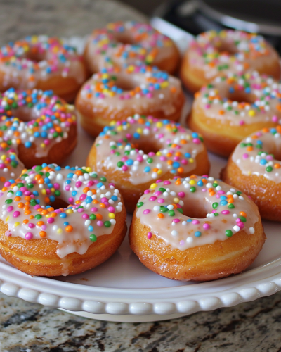 Homemade Krispy Kreme Doughnuts with Glaze and Nutmeg