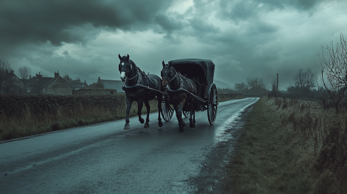 Horse-drawn Carriage on 19th century English Road