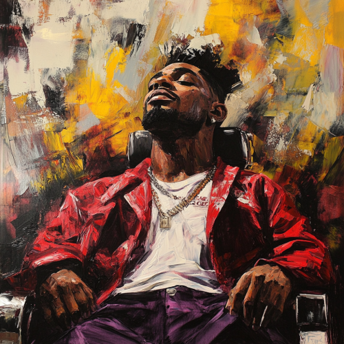 Hyper-realistic African American man with high top fade