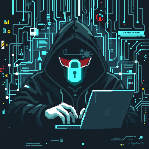 Illustration of Cybersecurity Skills Gap in Pixel Art Illustration of Cybersecurity Skills Gap in Pixel Art