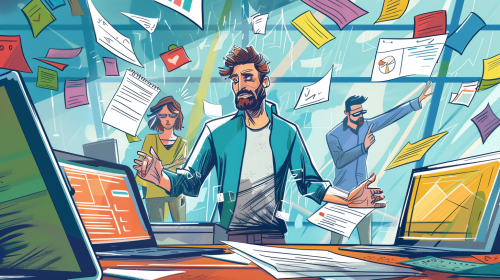 In-house marketer struggles alone, marketing agency team thrives together.