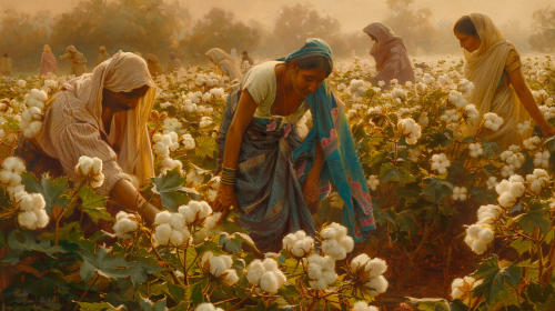 Indian Cotton Field: Modern Mona Lisa Renaissance Portrait Indian Cotton Field: Modern Mona Lisa Renaissance Portrait