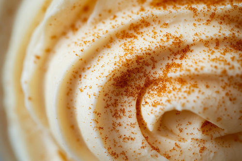 Indulgent pumpkin spice cream cheese, tempting and elegant.