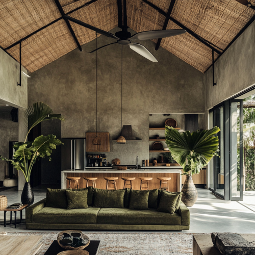 Inside a big villa with open living space