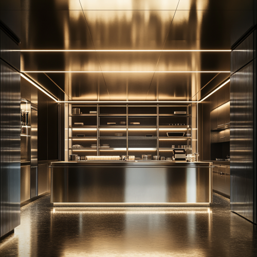 Inside a hotel staff area with industrial equipment