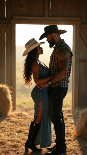 Intimate Cowboy Romance in Weathered Barn