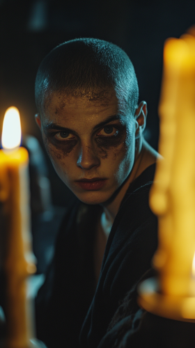 Intriguing historical drama: Heliogabalus in dimly-lit tavern. Intriguing historical drama: Heliogabalus in dimly-lit tavern.