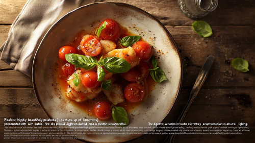 Inviting roasted tomato soup on rustic wooden table