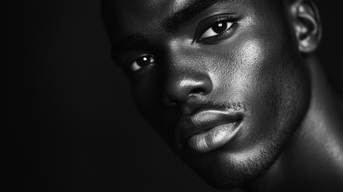 Jamaican man in elegant black and white portrait