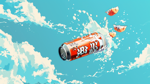 Japanese beer and gyoza dumpling flying in manga sky. Japanese beer and gyoza dumpling flying in manga sky.