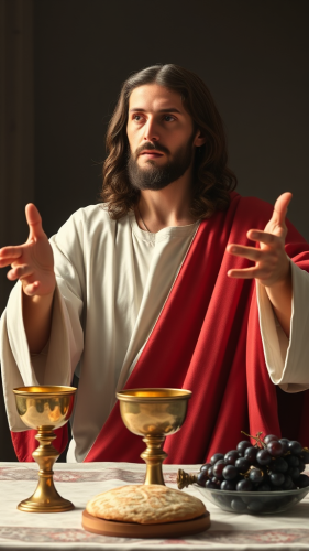 Jesus Christ Celebrating Holy Qurbana Alone