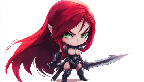 Katarina da League of Legends nell'aspetto chibi