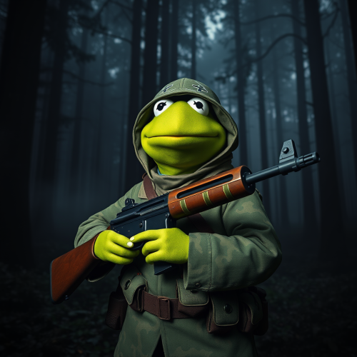 Kermit the Frog in WWII German Camouflage