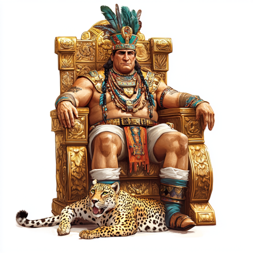 King on Golden Throne with Leopard in Pixar Style 