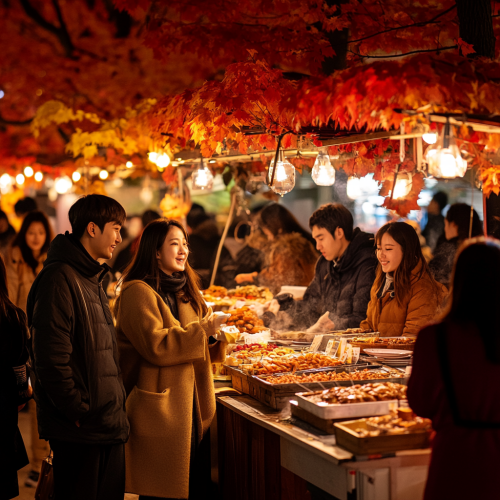 Korean Artist Showcases Vibrant Autumn Festival Scene
