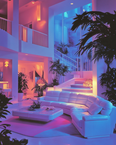 Late 1980s decor magazine featuring large mansion interior.