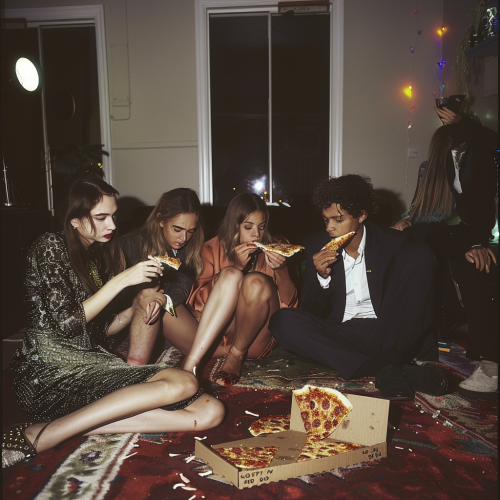 Late Night Pizza Feast with Young Adults
