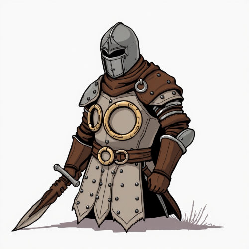 Leather armor with rings for protection from weapons.