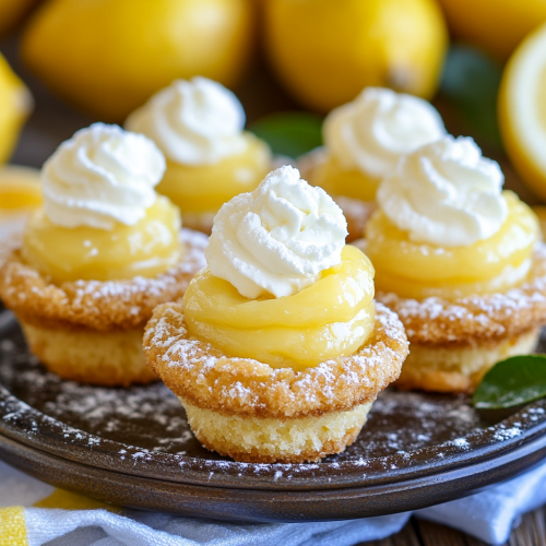 Lemon cookie cups with creamy lemon filling.