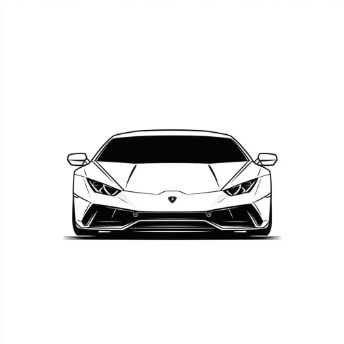 Line drawing of Lamborghini Huracan logo in black