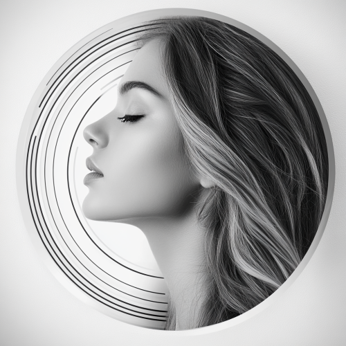 Logo of lady with hair, fragrance strength indicator