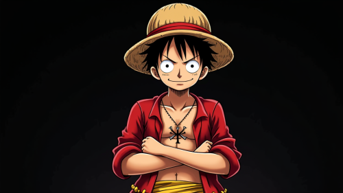 Luffy's High Resolution Wanted Poster on Black Background