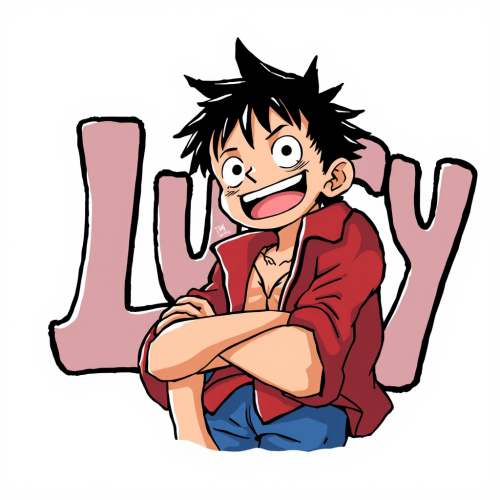 Luffy Formed by Just Letters
