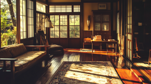 Luxurious 19th Century Japanese House in High Contrast