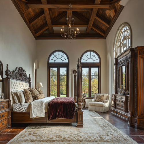 Luxurious Mediterranean-style bedroom with elegant details