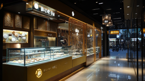 Luxurious eateries in Taiwan attract customers. Business district