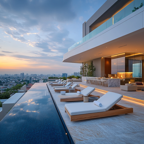 Luxurious rooftop retreat with infinity pool and city views