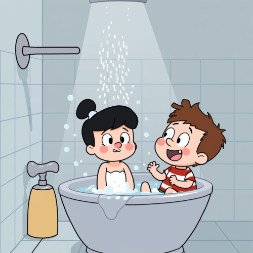 Mabel and Dipper take shower together