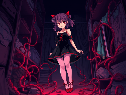 Madoka Kaname possessed by ghostly ballet flat shoes in closet. Madoka Kaname possessed by ghostly ballet flat shoes in closet.