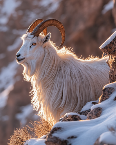 Majestic Goat in Detailed Close-Up