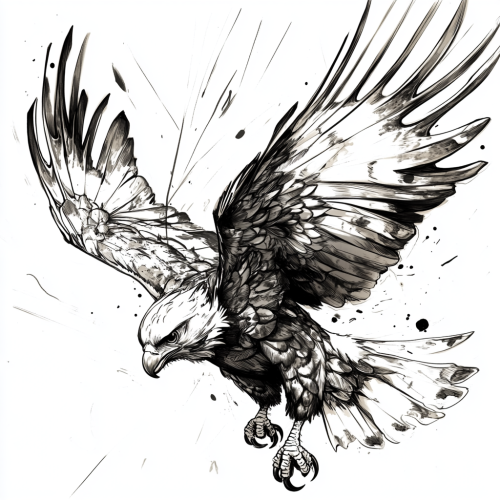 Majestic Philippine Eagle in Black and White