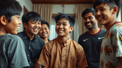 Malay Teenagers Having Fun in Singapore House