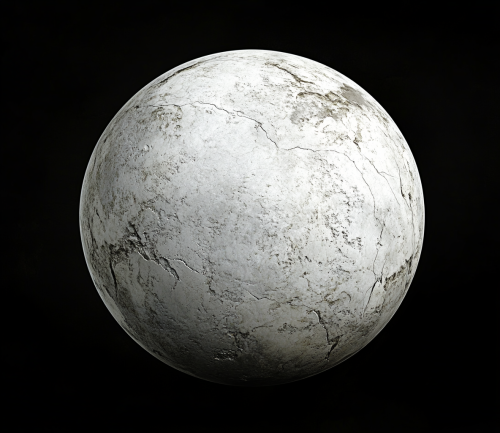 Marble Moon Statue Against Black Background
