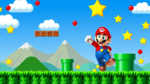 Mario-themed backgrounds for PowerPoint presentations.