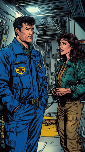 Marshal Chow speaking to Sigourney on starship.