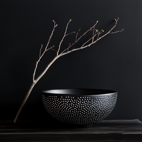 Masculine Aboriginal-inspired dot pattern on black