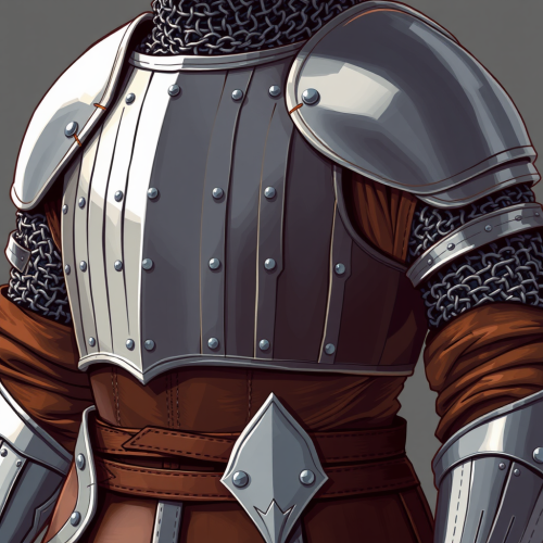 Medieval Knight in Armor with Chain Mail