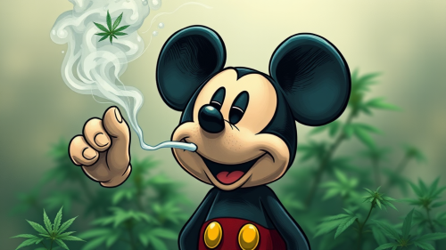 Mickey Mouse Using Marijuana