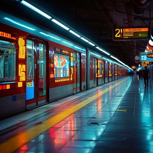 Microsoft Computers at Metro Station