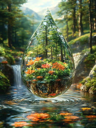 Miniature ecosystem in water droplet celebrates Earth Day