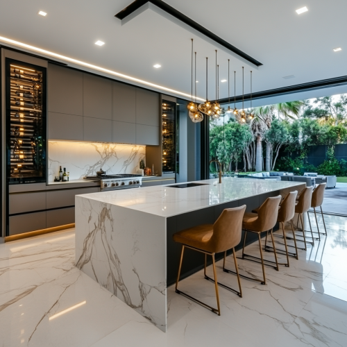 Modern Hollywood Mansion Kitchen with Luxurious Features