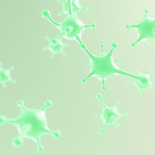 Modern Lactic Acid Molecules on Light Green Background